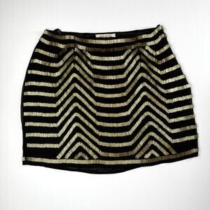 Vintage Y2k Arden B Gold Beaded Black Mini Skirt NWT Size Small $79 MSRP